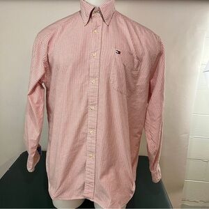 Vintage Tommy Hilfiger Striped Long Sleeve L Button Down Dress Shirt (131)